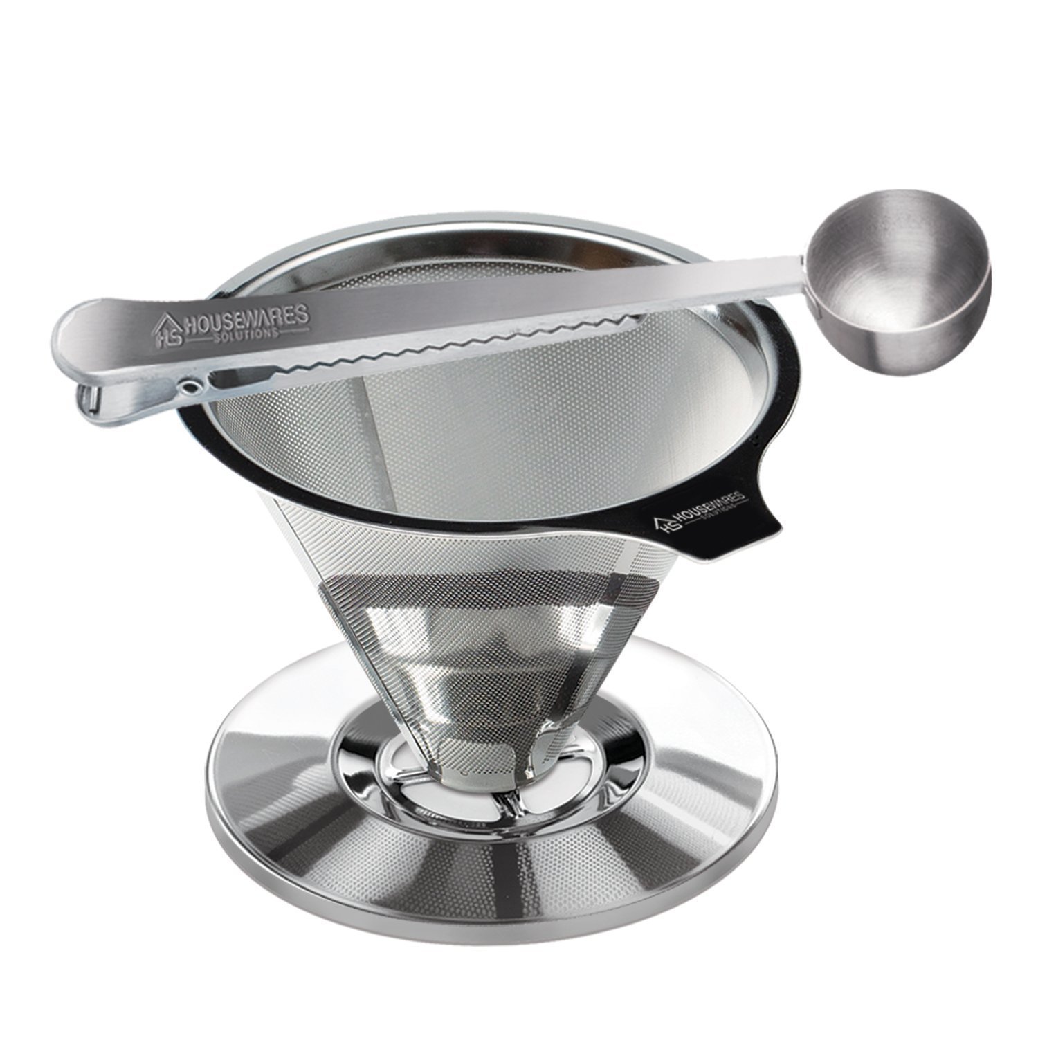 Edelstahl über Kaffee Gießen Tropfer von Housewares Lösungen + Bonus Kaffee Schaufel mit Built in Tasche Clip