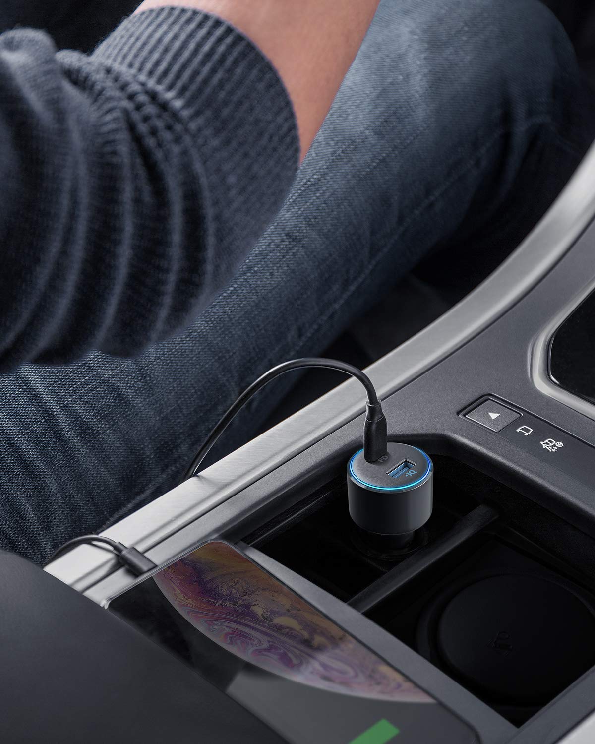 Anker PowerDrive Speed+ Duo Galaxy S9/S8 iPad Pro 2018 Pixel USBC Car Charger Macbook Pro/Air