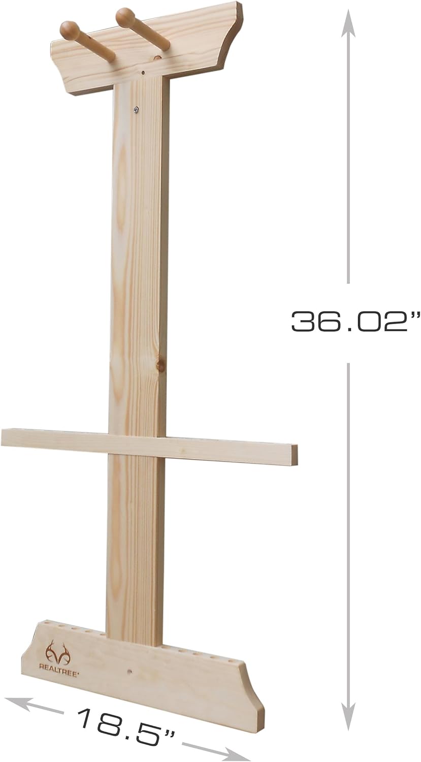 Rush Creek Creations Real tree Crossbow and 10 Arrow Bow Rack - 4 Minute Assembly - Extra Large Pegs: Sports & Outdoors