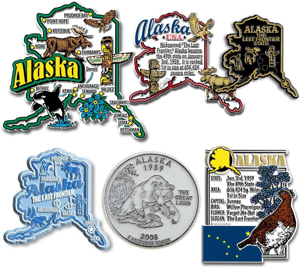 Six-Piece State Magnet Set - Alaska