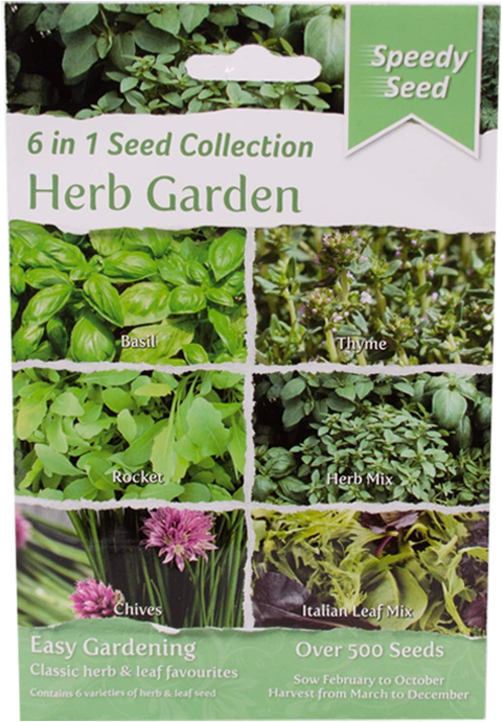 Speedy Seeds 6 in 1 Vegetable Seed Collection for Easy Gardening (Herb Garden)