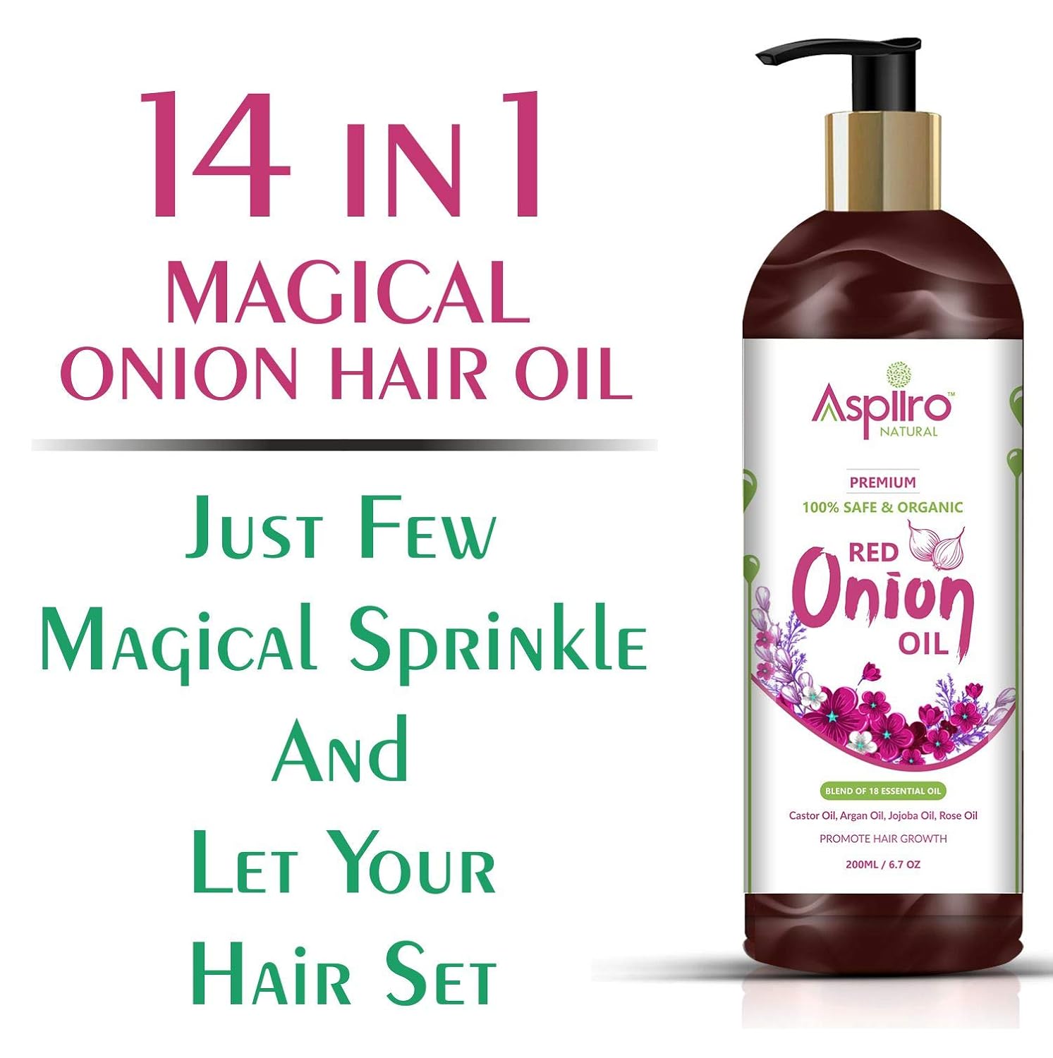 Buy Aspiiro Natural Organic Red Onion Hair Oil With 14 Essential