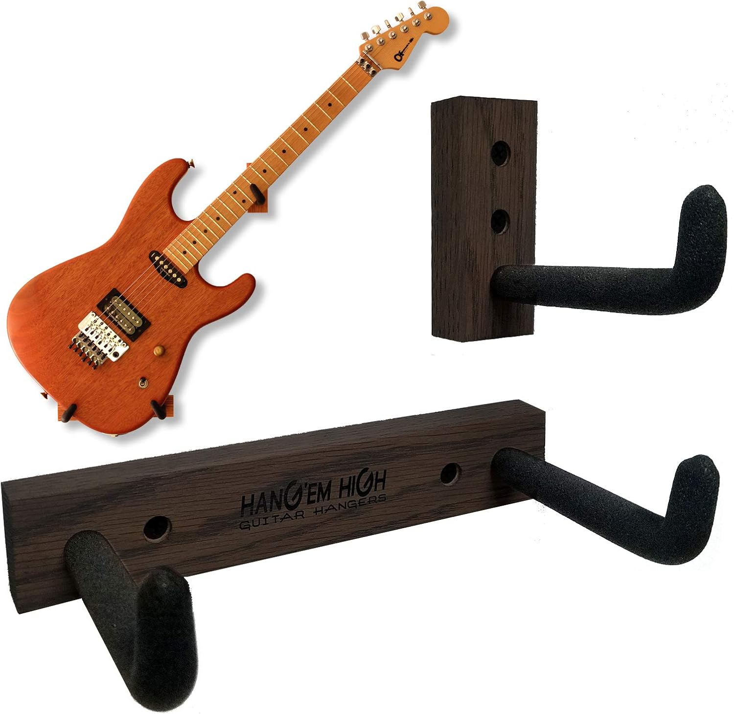hang bass guitar on wall