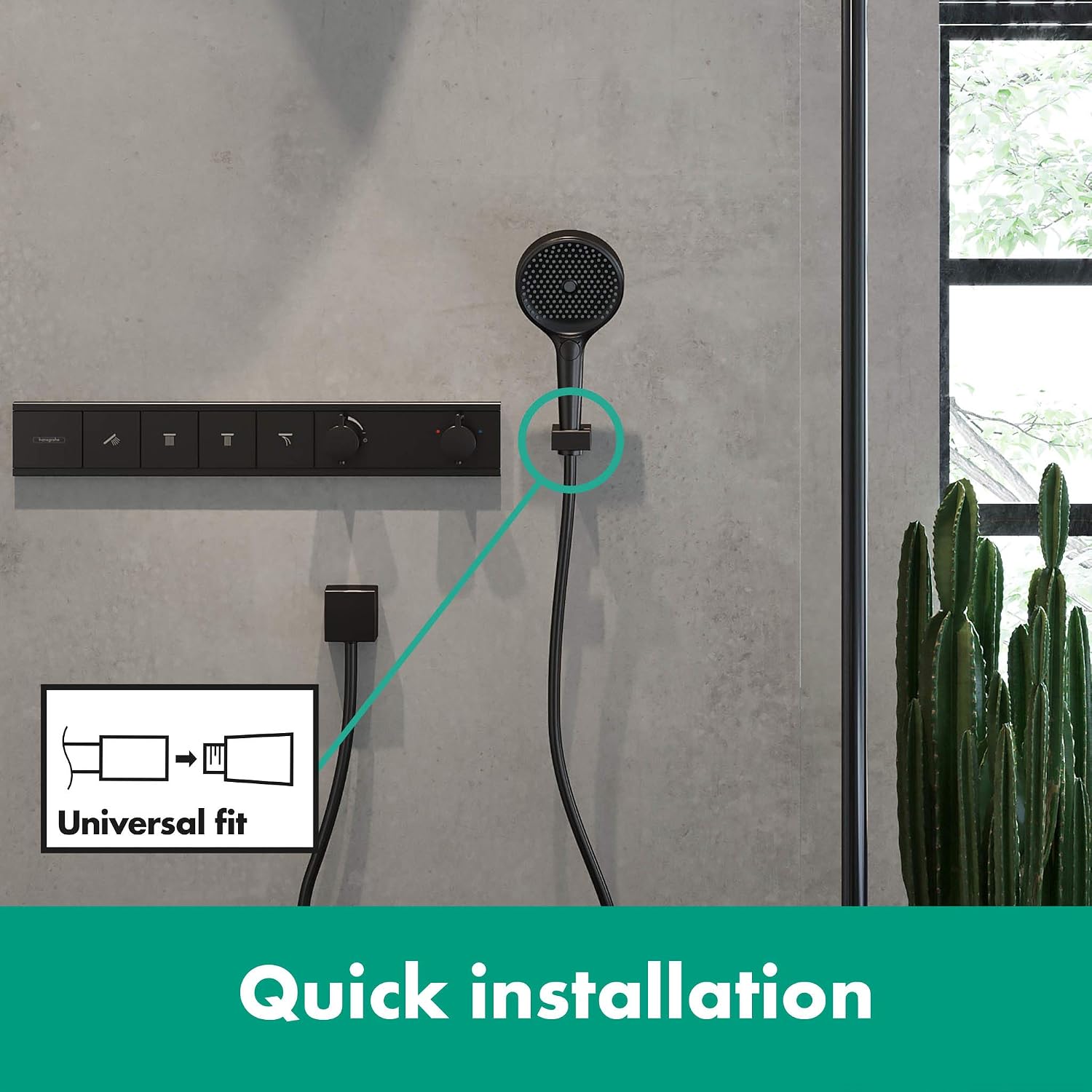 hansgrohe Isiflex - universal fit shower hose 1.60 m, tangle free, flexible shower head hose anti-kink, incl. sealing rings, matt black - Image 4