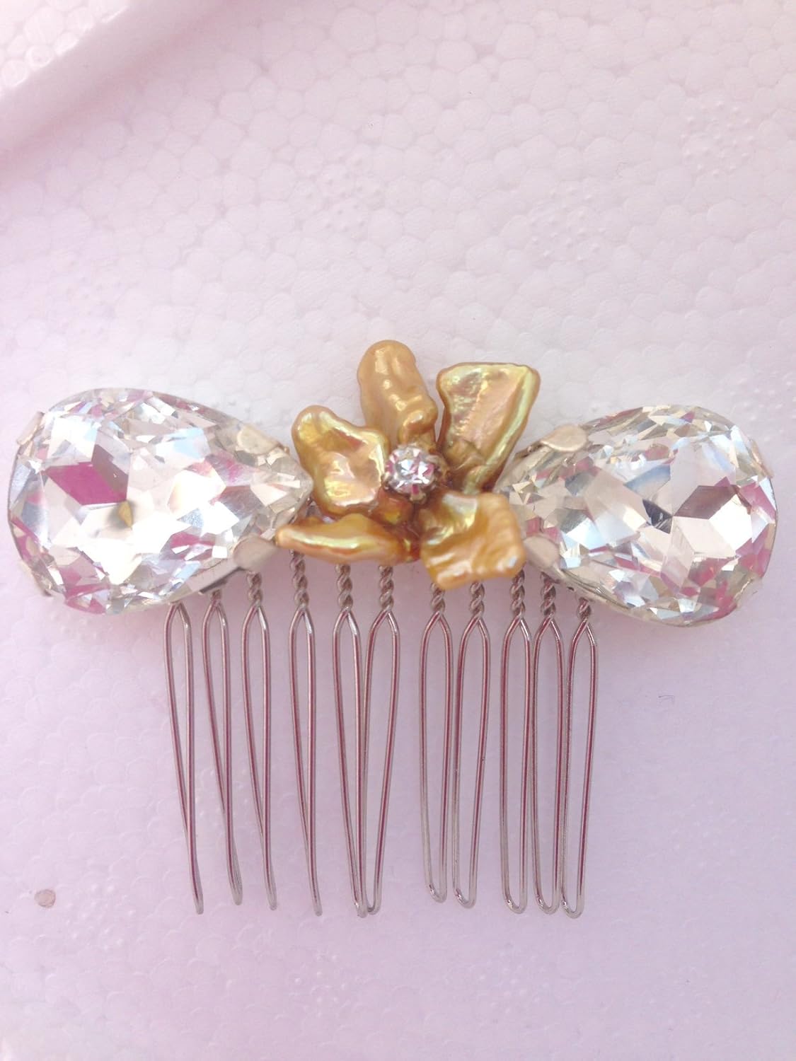Amazon Com Gold Hair Comb Gold Bridal Comb Hair Accessories