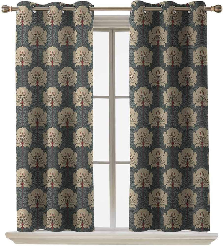 ScottDecor Floral Bedroom Curtains/Drapes Art Nouveau Style