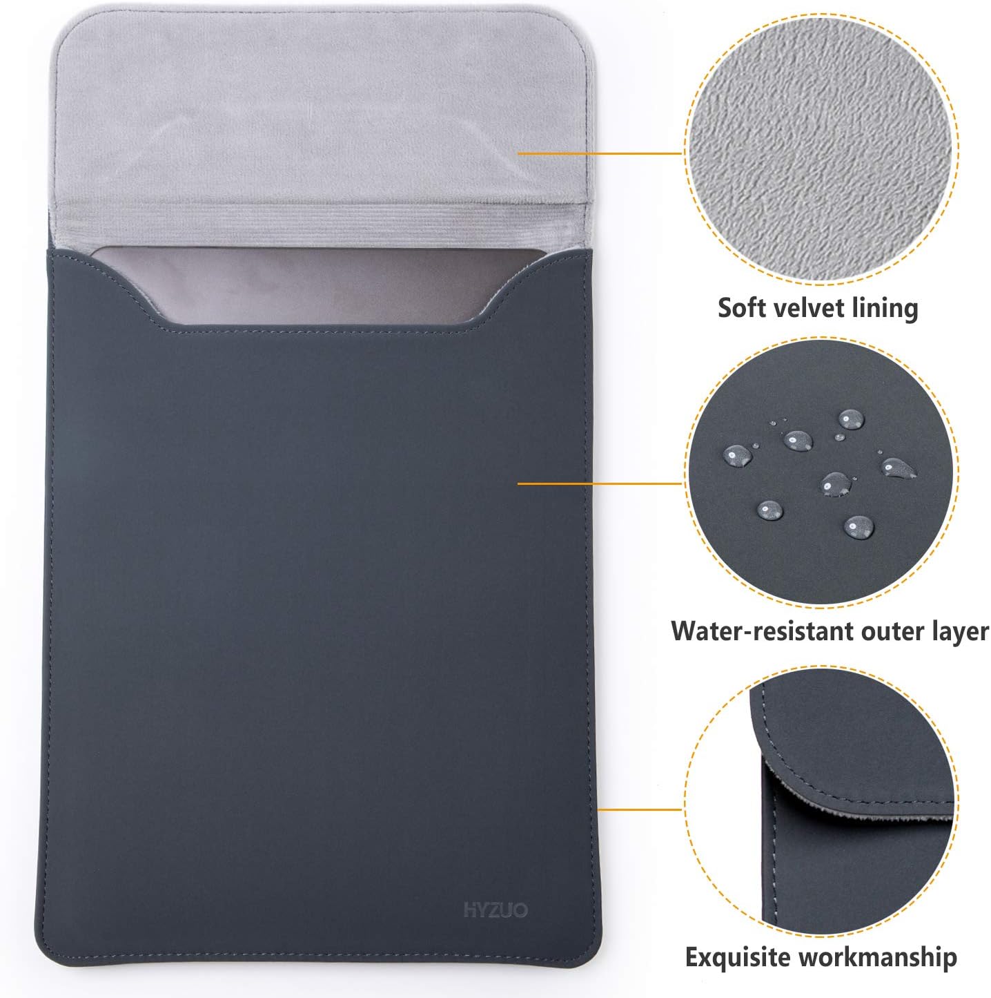 HYZUO 15-16 Inch Laptop Sleeve for MacBook Pro 16 M5/M4/M3/M2/M1 Pro/Max A3428 A3429 A3403 A3186 2026-2019 - Image 5