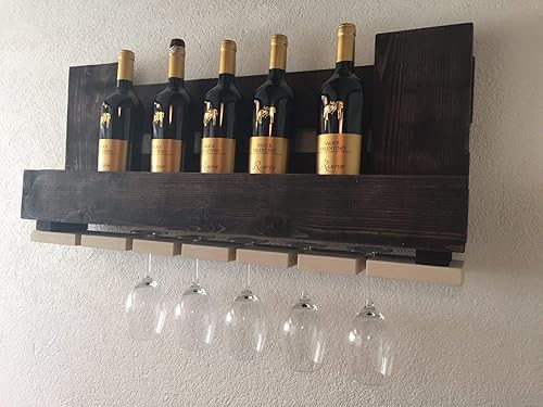 Weinregal Palettenmobel Ferrara Aus Paletten Weinregal Kuchenregal Gewurzregal Mit Glashalter Handgefertigt Amazon De Handmade