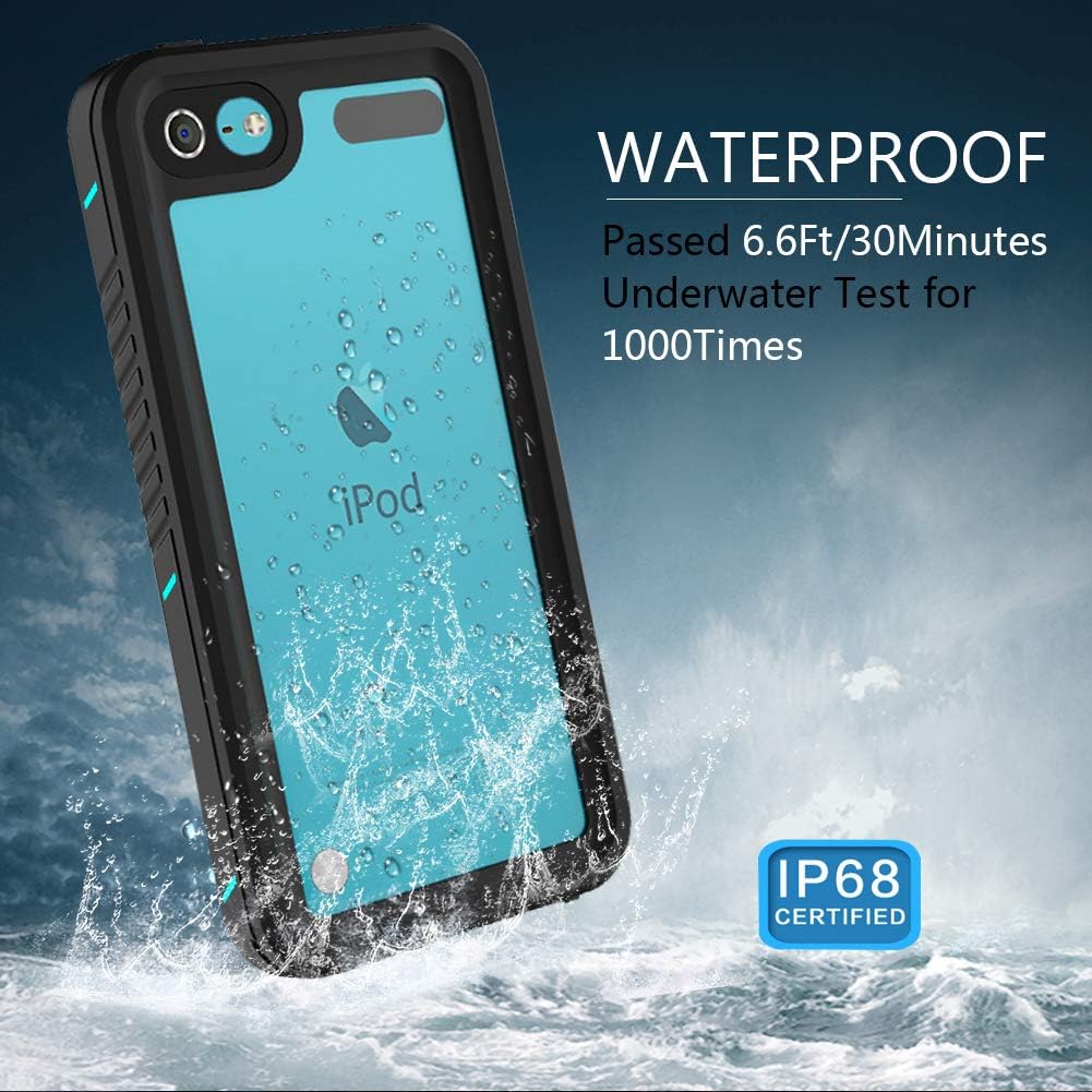iPod Touch 7 Touch 6 Touch 5 Waterproof Case, BESINPO Full-Body Protective Built-in Screen Protector Dustproof Shockproof Anti-Scratch Cover Case Compatible with Touch 7th/6th/5th Generation: Home Audio & Theater