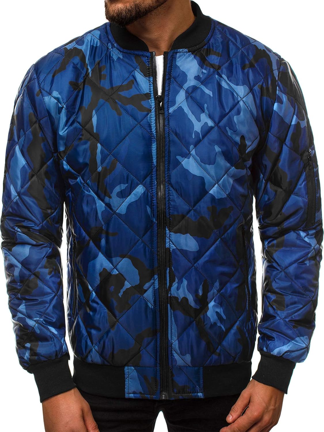 Übergangsjacke Sportjacke DSTREET Herren Bomberjacke - Leichte Übergangsjacke Im Casual-Style (Schwarz, Dunkelblau) Bomberjacke Herren DSTREET