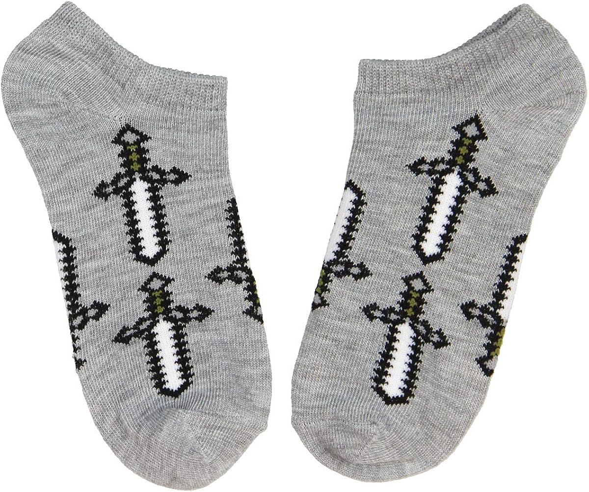 Minecraft Kids Classic Heros And Monsters 5PK No Show Socks (4/6): Clothing