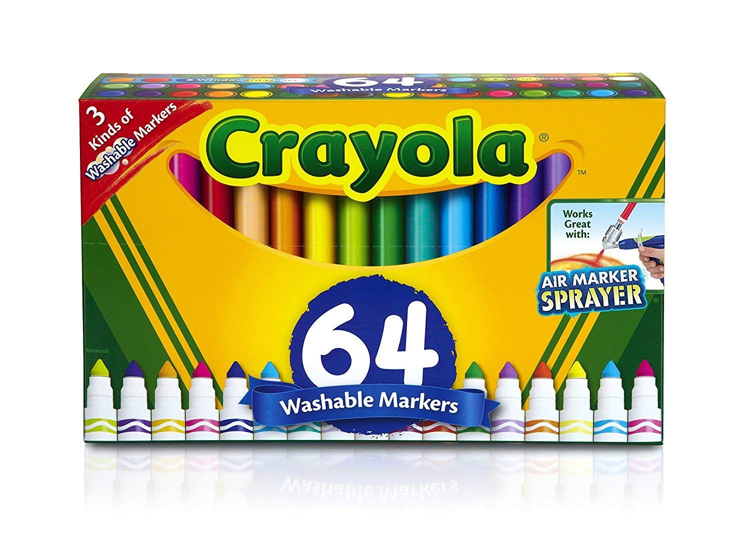🏆Premium Pack Washable Markers, 64 ct. Variety Set, Gel Markers, Broad
