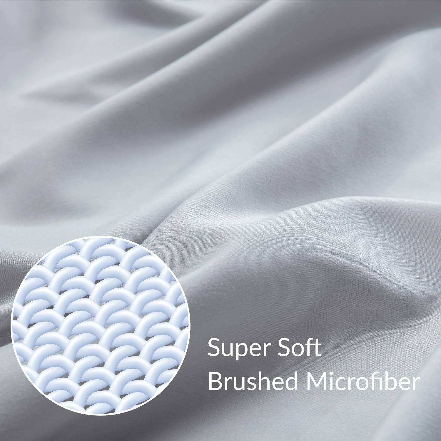 Bedsure Bed Sheet Set - Ruffled Embossed Light Gray Bed Sheets - Soft Brushed Microfiber, Wrinkle Resistant Bedding Set - 1 Fitted Sheet, 1 Flat Sheet, 2 Pillowcases (Queen, Light Grey): Home & Kitchen