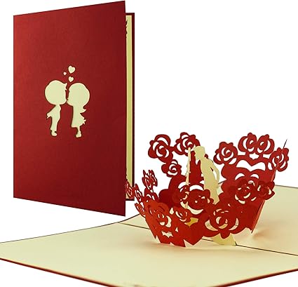 Carte Saint Valentin Avec Amoureux Avec Couple Pop Up En 3d Carte
