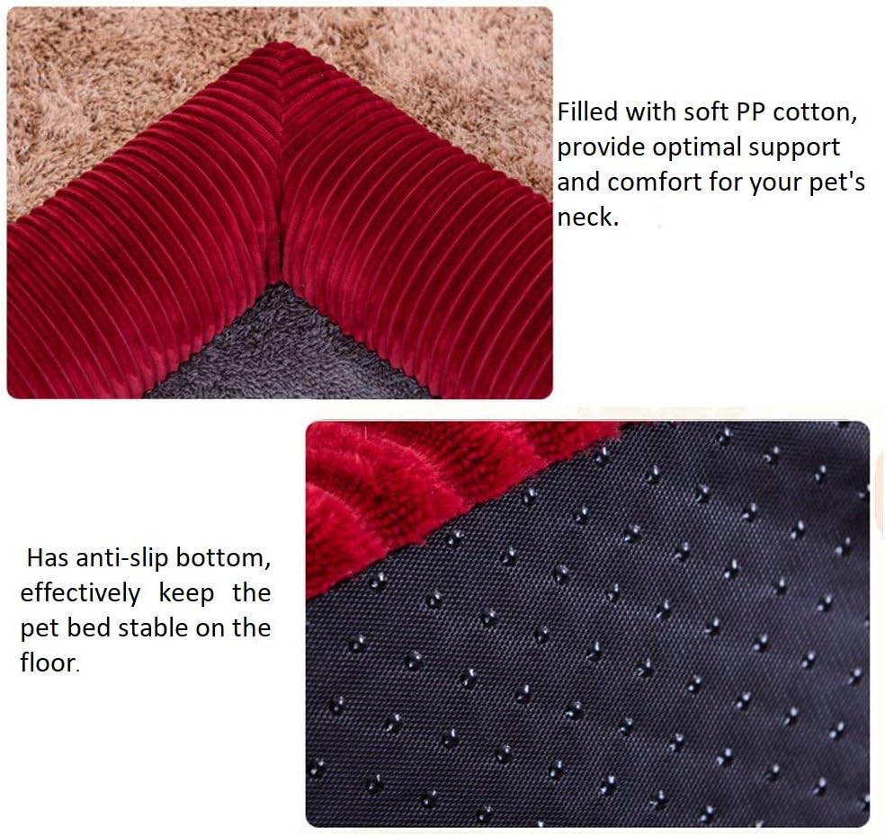 Pbed Pet Dog Bed Sofa-Style Couch Plush Pet Bed for Dogs & Cats, Straw Mat, All Seasons General Purpose, Gray, Large : Pet Supplies