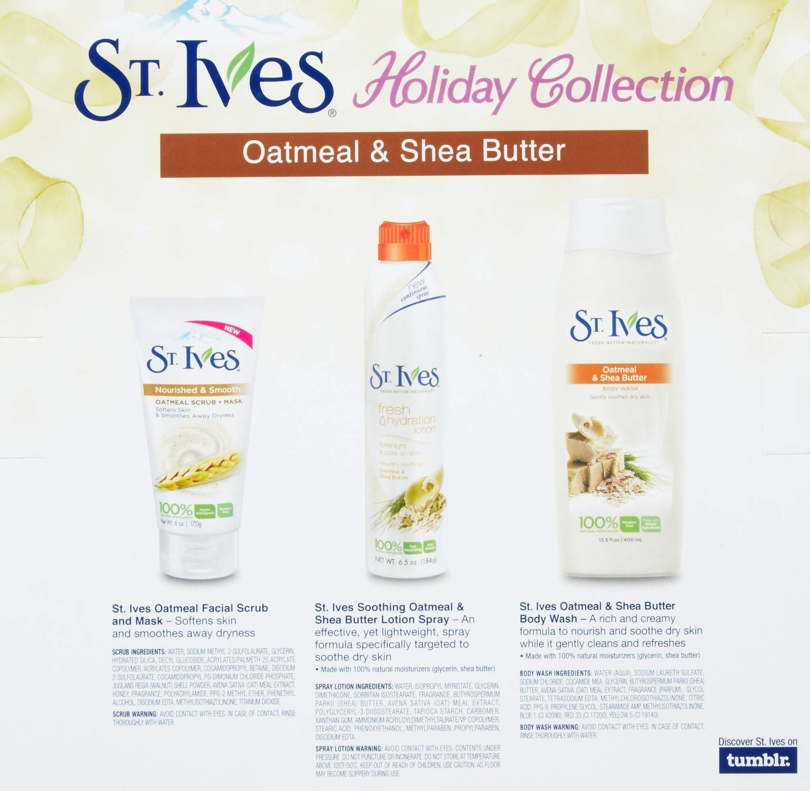 St. Ives Body Wash, Lotion, and Scrub with Oatmeal and Shea Butter