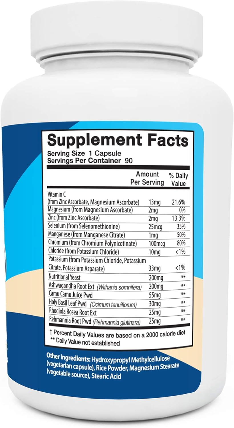 Dr. Berg’s Adrenal & Cortisol Support Supplement - Natural Stress & Anxiety Relief for a Better Mood, Focus and Relaxation - Turn Off Your Busy Mind - Vegetarian Ingredients 90 Capsules (1 Pack): Health & Personal Care