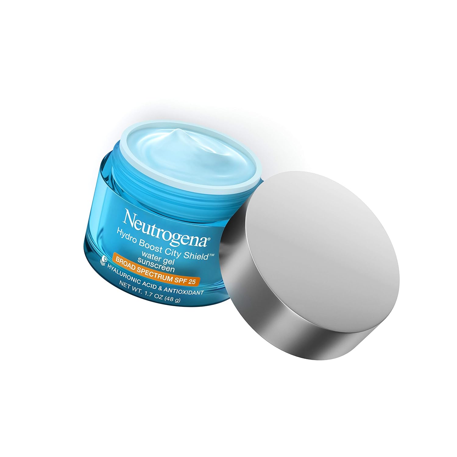 Neutrogena Hydro Boost City Shield Water Gel with Hydrating Hyaluronic Acid, Facial Moisturizer with Broad Spectrum SPF 25 Sunscreen, Oil-Free, Alcohol-Free, Non-Comedogenic, 1.7 oz: Beauty