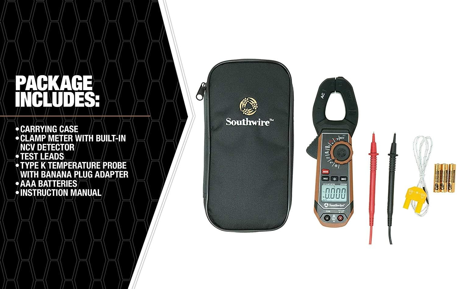 Southwire Tools & Equipment 21510N clamp meter, thirdhand test probe