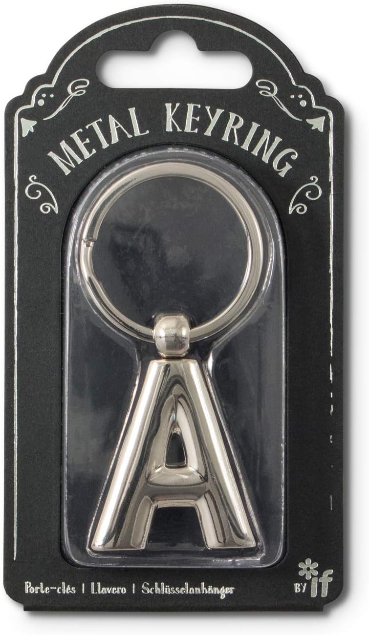 IF IF Metal Letter Keyring Personalised Alphabet Letters - Silver - A Keyring, 7 cm;,Silver - Image 3