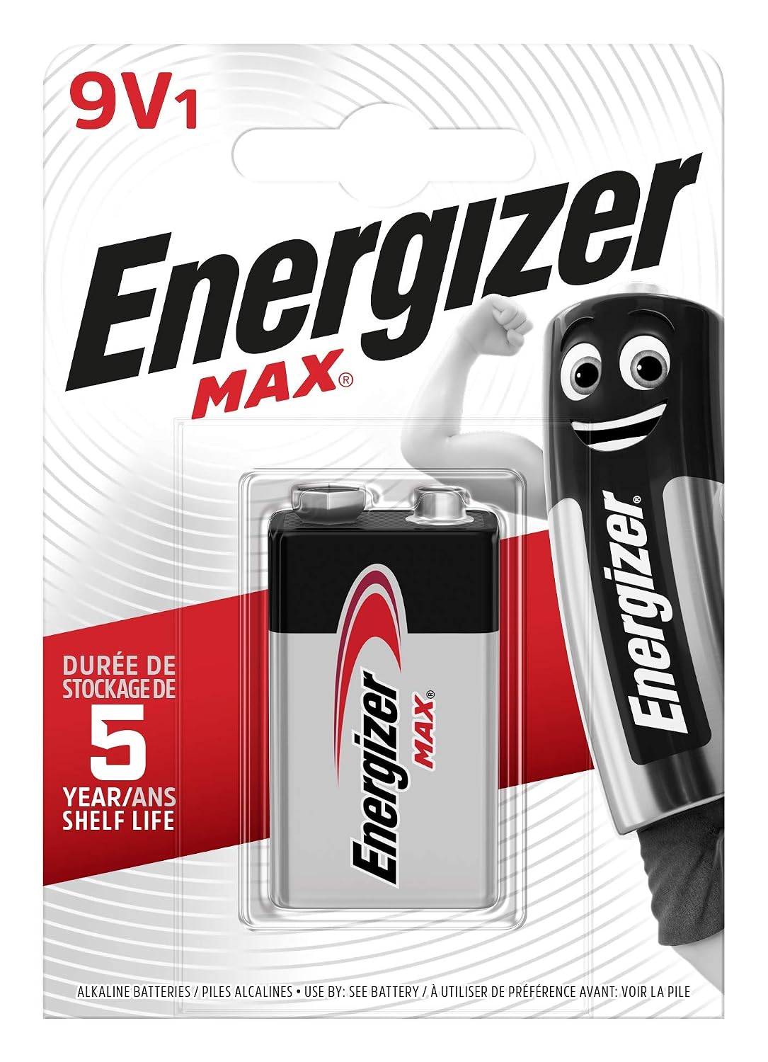 Energizer MAX Alkaline 9V Battery, black, silver
