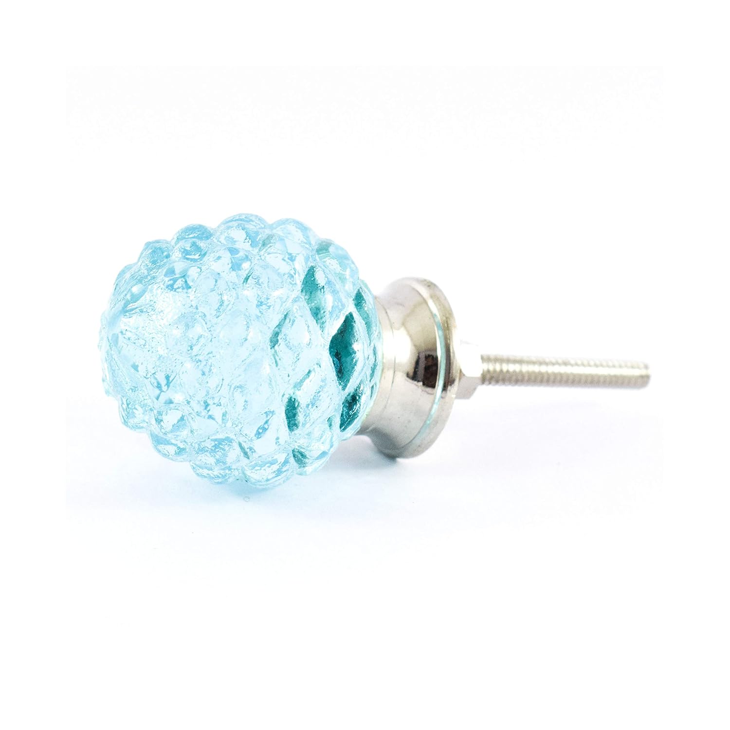 Decokrafts Sea Green Custard Apple Fine Cut Glass Knobs For Drawer