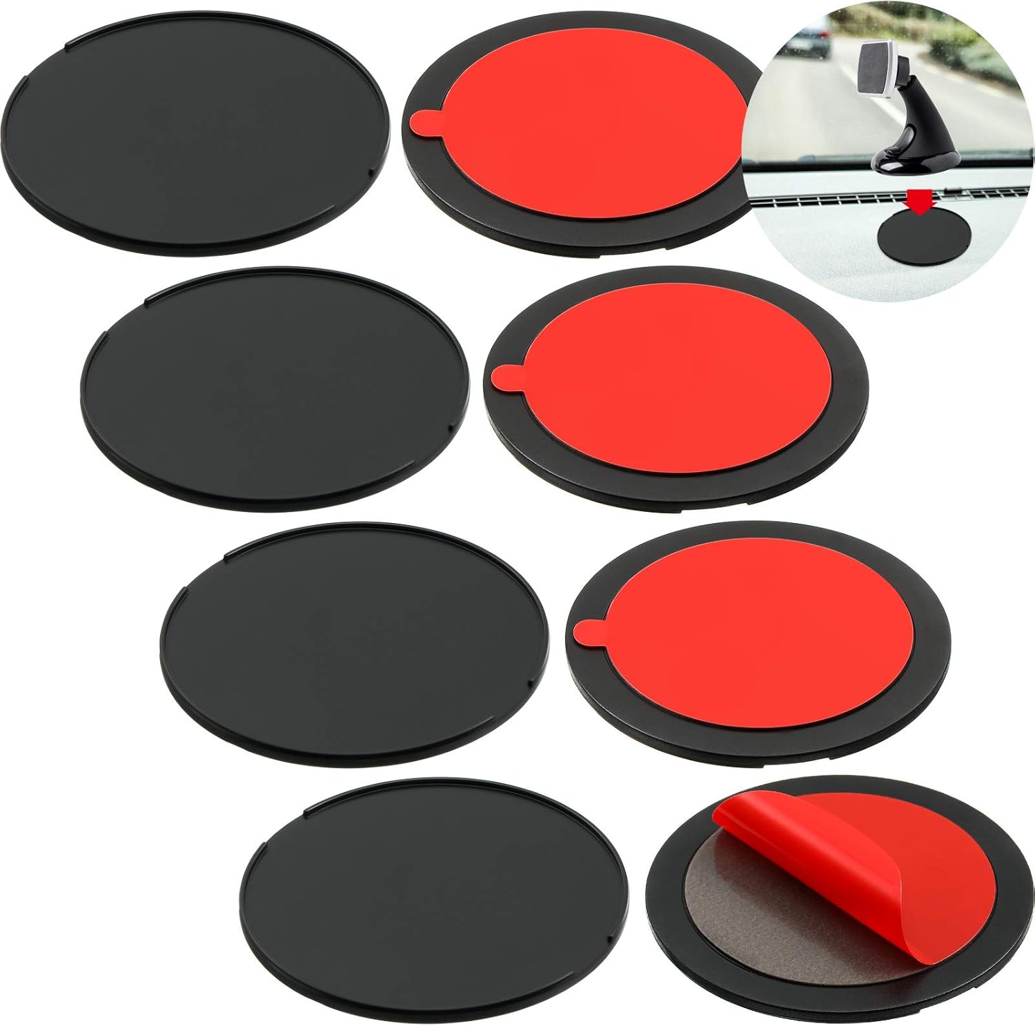 8 Pieces Disc Dashboard Pad Suction Cup Mounting Disc