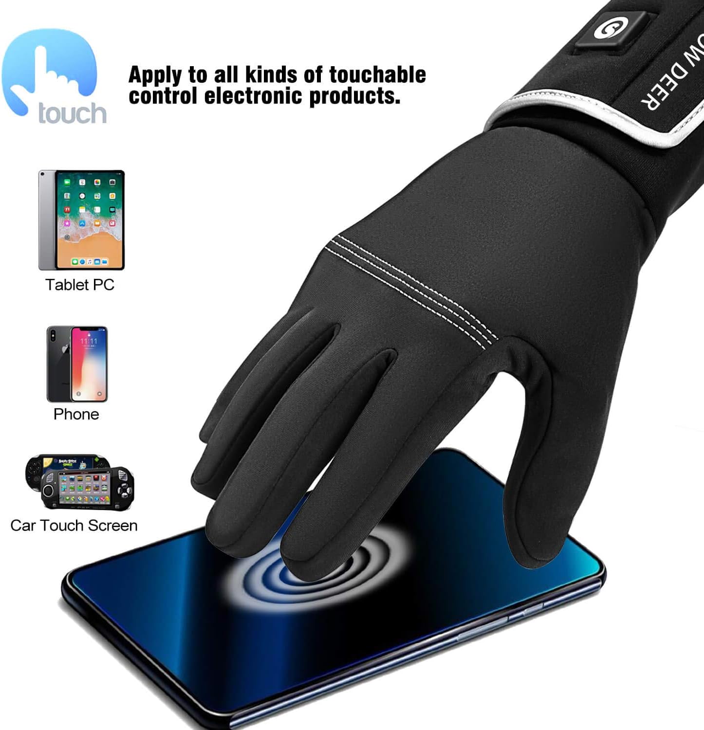 Heated Glove Liners,Electric Rechargeable Battery Heated Gloves for Men