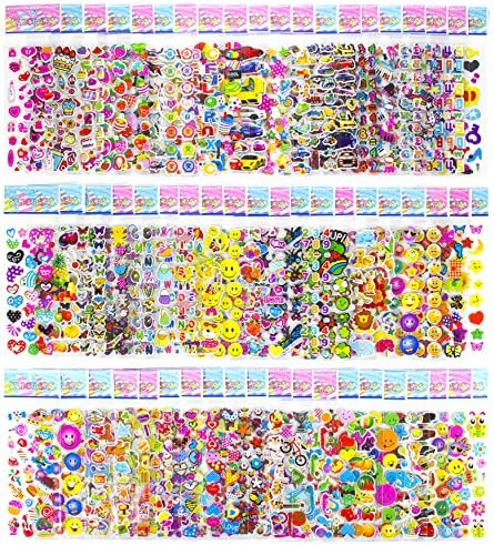 Pack of 60 sheets MCY MoCeYa 3D Puffy Kids Stickers for Children Scrapbooking (girls and boys), great for goody bags, school supply