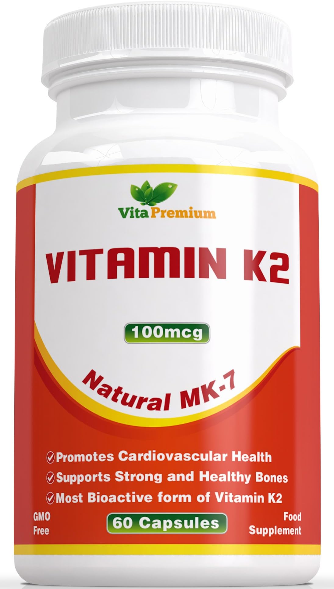 Premium Grade Vitamin K2 (MK-7) Natto, 60 Veg Capsules