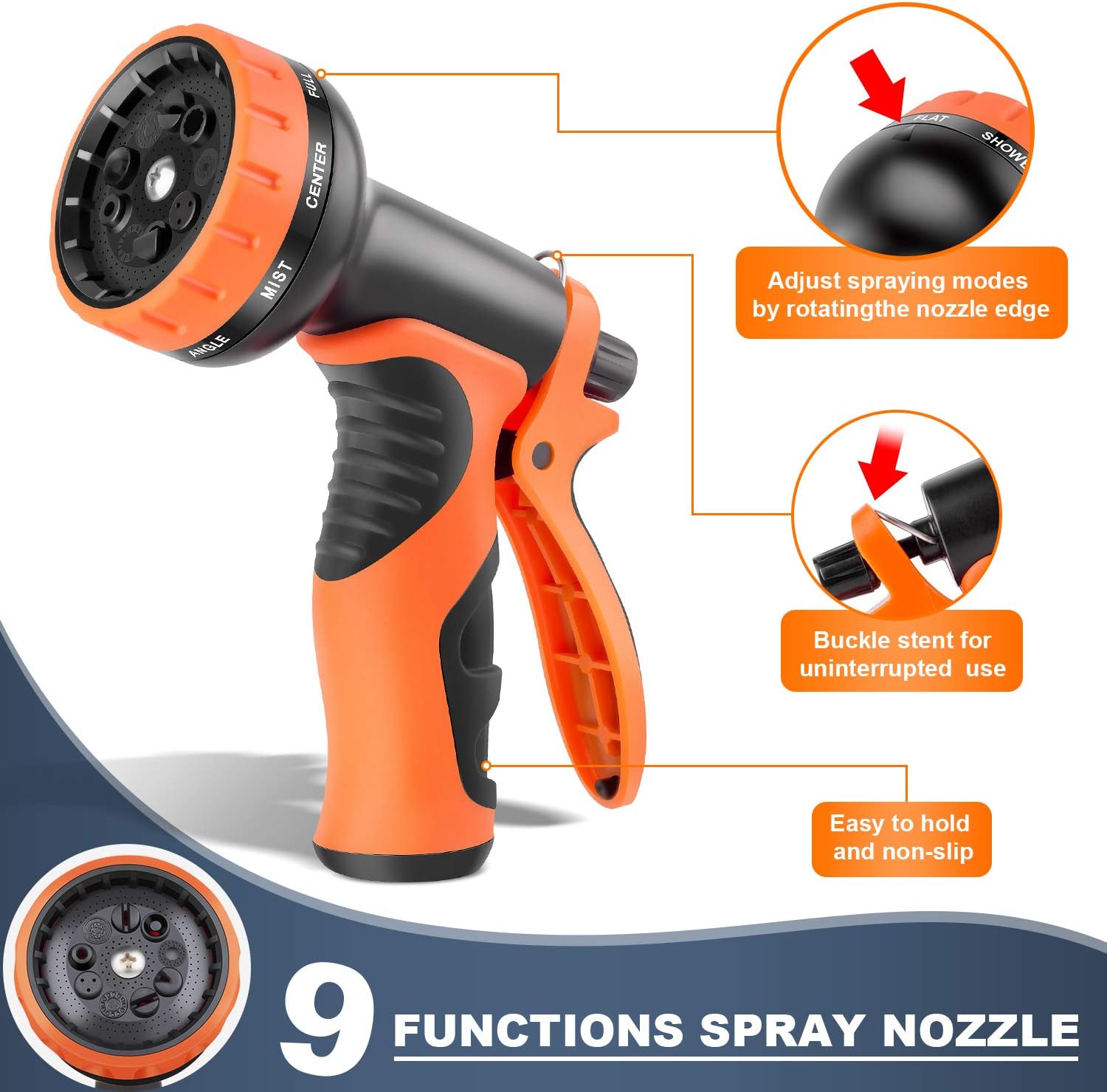 OUTZEST 50ft Expandable Garden Hose, Leakproof Lightweight Water Hose with 9 Functions Sprayer and Super Durable 3750D Fabric, Gardening Flexible Hose Pipe with Solid Brass Fittings : Garden & Outdoor