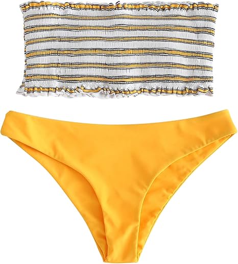 bandeau bikini gestreift