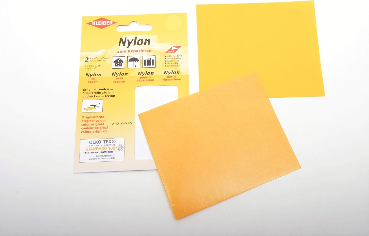 Kleiber Self Adhesive Waterproof Nylon Repair Patches, Yellow,ca. 10 cm x 12 cm - Image 3