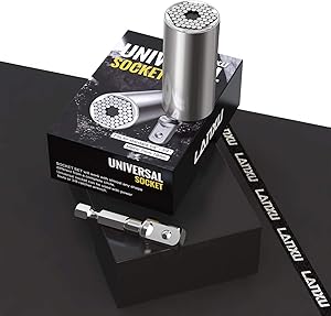 Universal Socket, Professional 7mm-19mm Universal Socket Tool Sets with Power Drill Adapter, Gift Box, Perfect Gift for Men, DIY Handyman, Father/Dad, Husband, Boyfriend, Him, Women