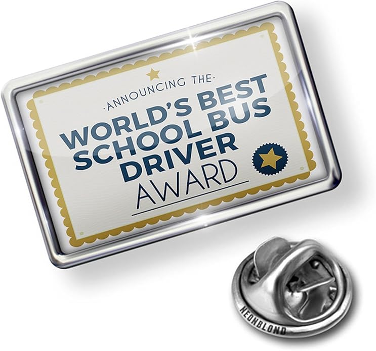 Amazon NEONBLOND Pin Worlds Best School Bus Driver Certificate