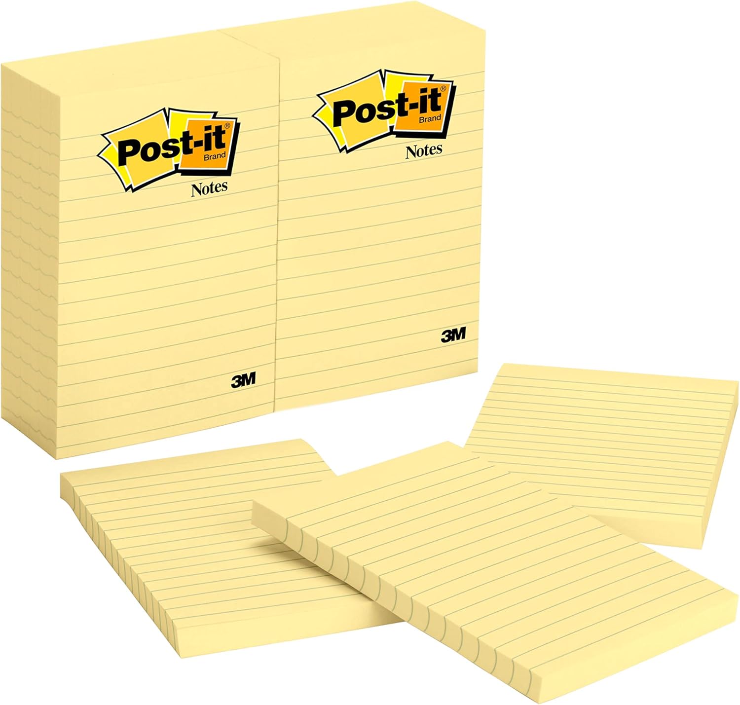 3M Postit Yellow Ruled Large Format Notes 102x152mm 660 PK6 660 (Office & Stationery