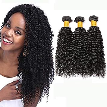 Brazilian Curly Hair 3 Bundles Unprocessed Remy Brazilian Virgin Curly Hair Extensions Human Hair Bundles Double Weft High Quality Brasilianische Echte Haare 16 18 20 Inch Amazon De Beauty