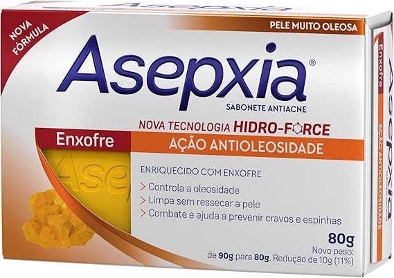Sabonete Enxofre 80G, Asepxia