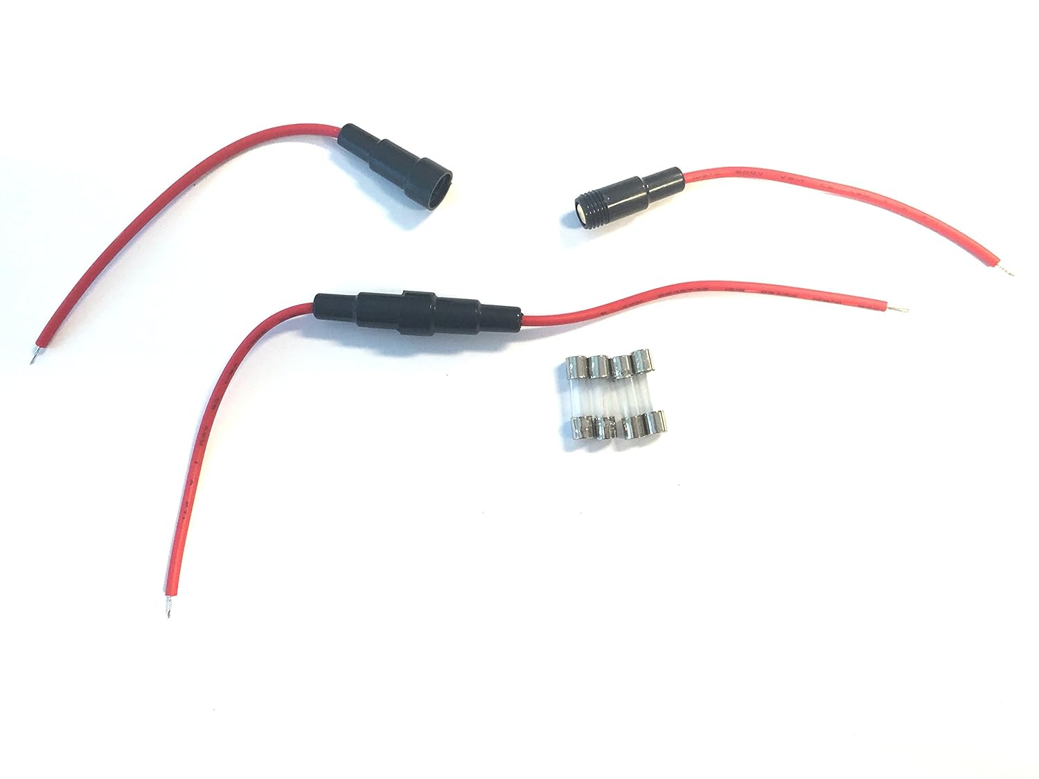 KO Fuse 6x30mm Inline Glass Fuse Holder Set 18 Gauge Copper Wires