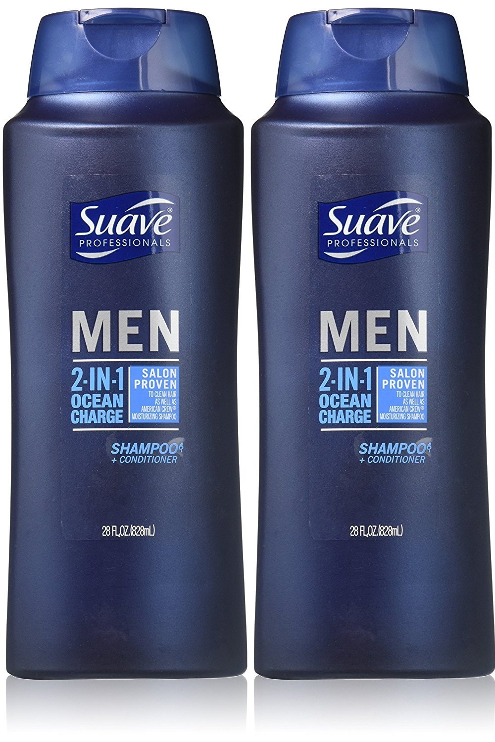 Suave Professionals Mens, 2-in-1 Shampoo &amp; Conditioner, Ocean Charge, 28 Oz (Pack of 2)