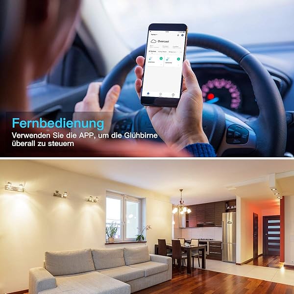 Aoycocr GU10 Smart Lampe Smart Home Glhbirnen RGBCW Wlan Alexa Bluetooth Lampen Musik dimmbar steuerbar via App 35W warmweies Licht Kompatibel mit Amazon Alexa Echo Dot Google Home 4PACK