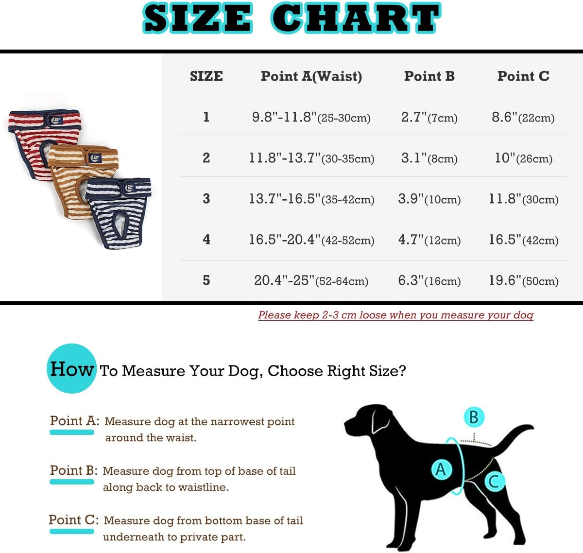 PETLESO Dog Nappies Dog Diapers 3-Pack Washable Reusable Dog Pant for Female Dog/Excitement-urination/Incontinence - Image 5