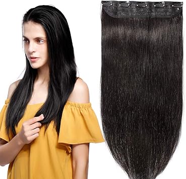 Extension A Clip Cheveux Naturel Monobande Une Piece Rajout Vrai Cheveux Humains Remy Human Hair Extensions Clip 1b Noir Naturel 24 60cm 60g Amazon Fr Beaute Et Parfum
