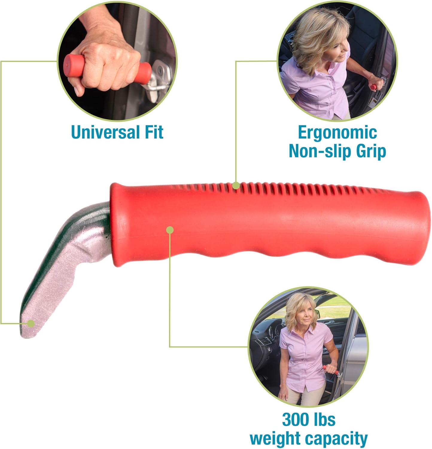 Able Life Auto Cane, Portable Vehicle Support Handle, Standing Mobility Aid, Car Assist Cane Grab Bar, Red: Health & Personal Care