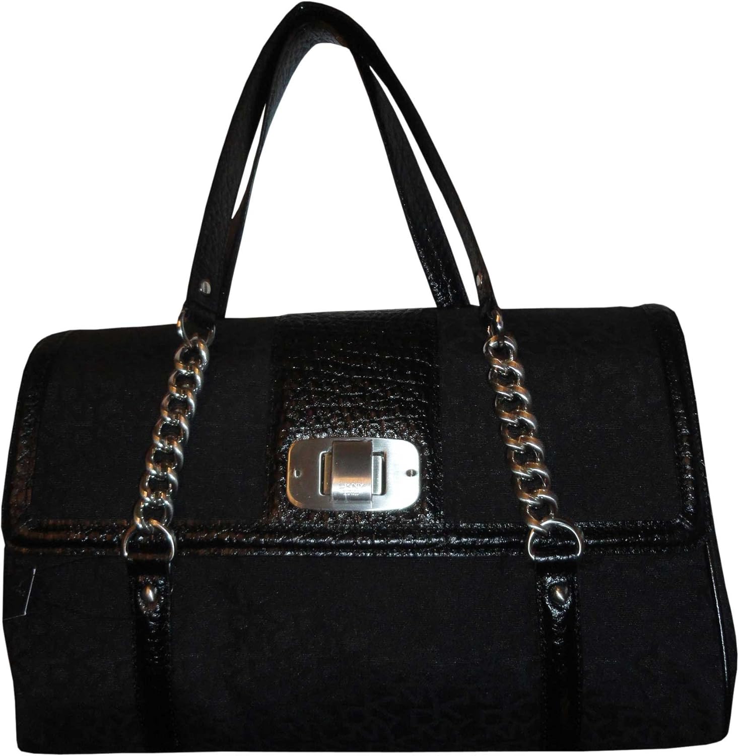 Women's DKNY Purse Handbag Town and Country Turnlock Shopper Black