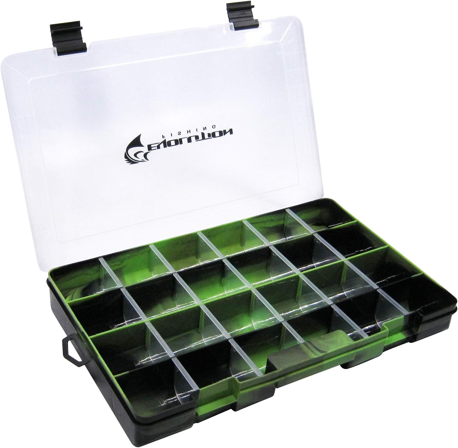 Evolution Outdoor 3700 Drift Series Fishing Tackle Tray – Colored Tackle Box Organizer with Removable Compartments, Clear Lid, 2 Latch Closure, Utility Box Storage