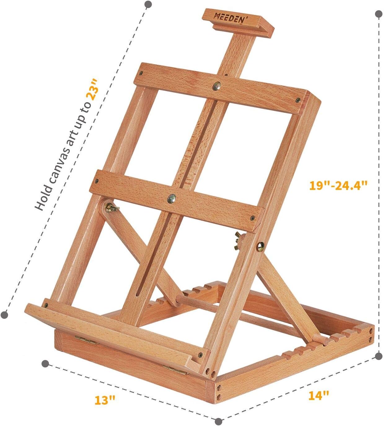 MEEDEN Heavy-Duty H-Frame Tabletop Easel- Adjustable Wooden Studio Desktop Easel for Painting - Image 4