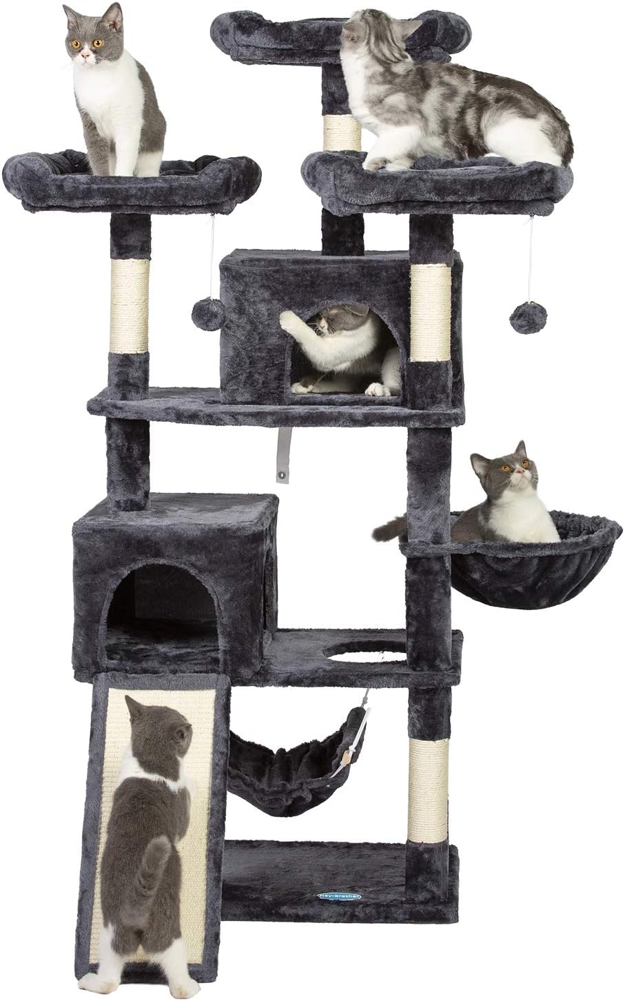 Hey-brother 63'' Multi-Level Cat Tree, King Cat Condo with Cozy Perches, Stable Cat Tower Pet Play House, for Large Cat/Gig Cat MPJ024G : Pet Supplies