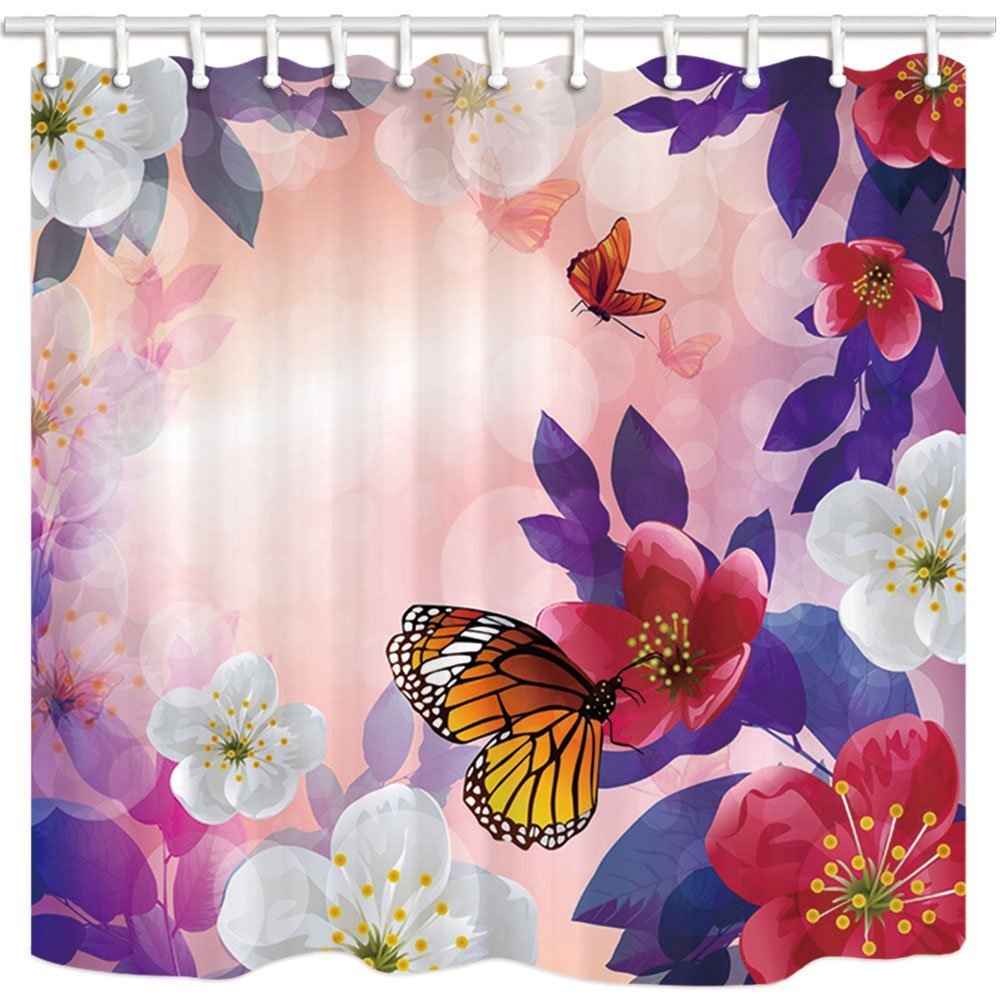 Japanese lanterns Bathroom Decor Shower Curtain waterproof