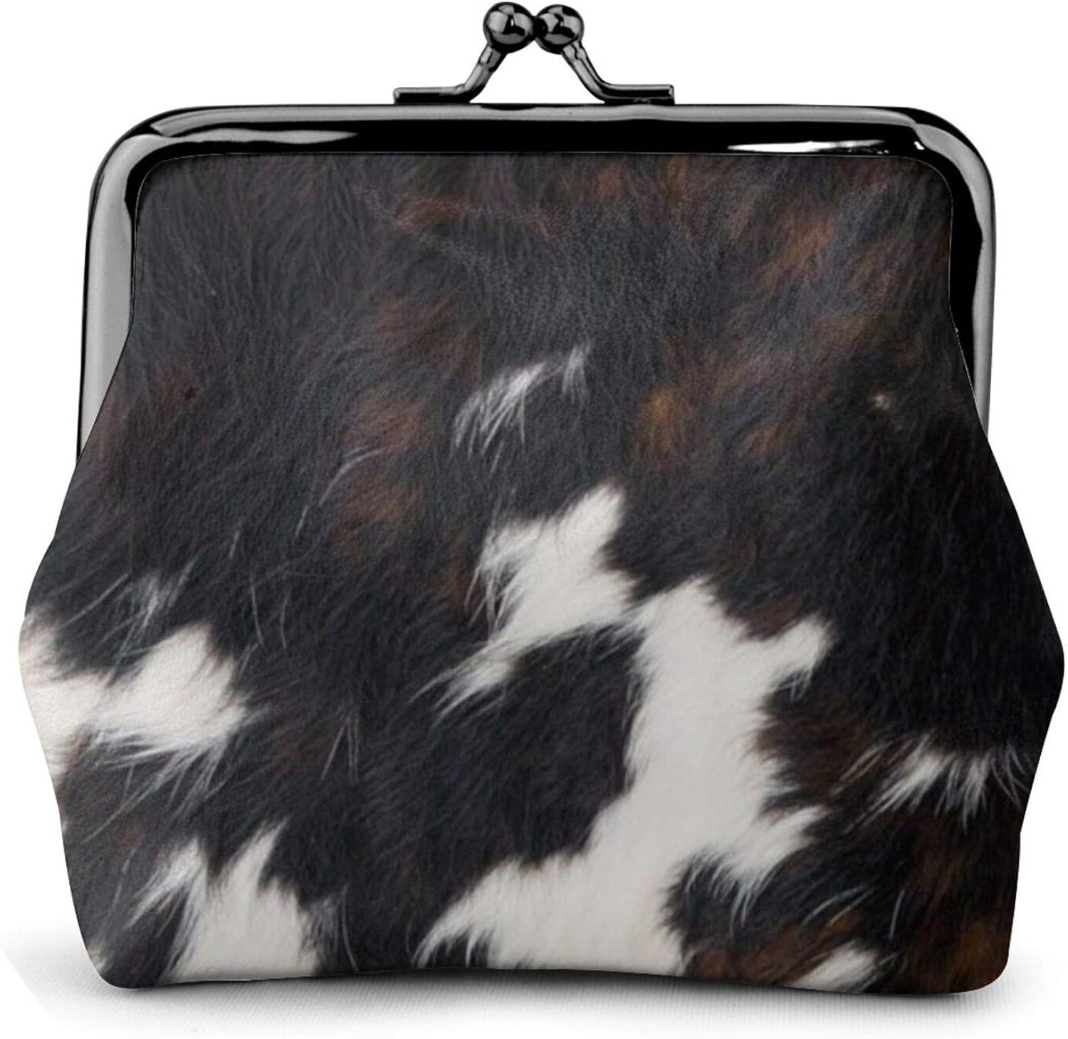 Cowhide texture Womens Exquisite Leather Coin Purse Kiss